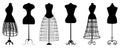 Silhouettes of fashion dress forms Royalty Free Stock Photo